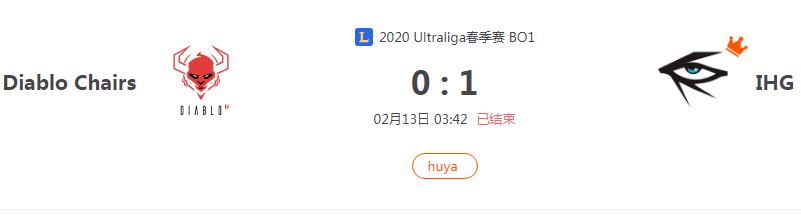 “2020Ultraliga春季赛 BO1 Diablo Chairs VS IHG比赛介绍