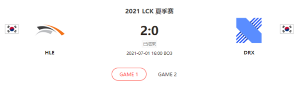 “2021LCK夏季赛7.1HLE vs DRX比赛介绍