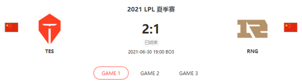 “2021LPL夏季赛6.30TES vs RNG比赛介绍