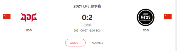 “2021LPL夏季赛6.27JDG  vs EDG比赛介绍