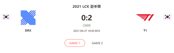 “2021LCK夏季赛6.27DRX vs T1比赛介绍