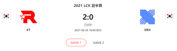 “2021LCK夏季赛6.25KT vs DRX比赛介绍