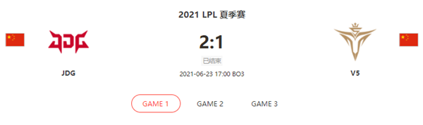“2021LPL夏季赛6.23JDG vs V5比赛介绍