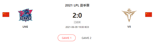 “2021LPL夏季赛6.9LNGvsV5比赛介绍