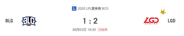 “2020LPL夏季赛BLG vs LGD比赛介绍