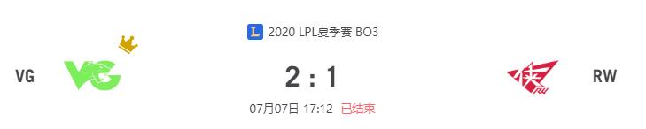 “2020LPL夏季赛VG vs RW比赛介绍