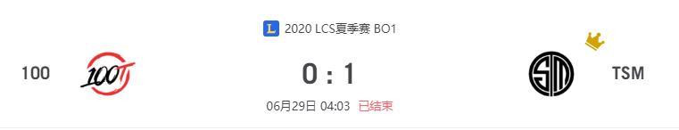 “2020LCS夏季赛100 vs TSM比赛介绍