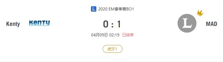 “2020EM春季赛Kenty VS MAD比赛介绍