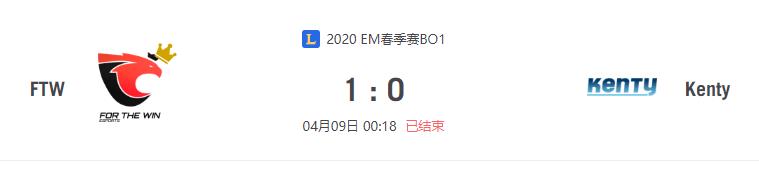 “2020EM春季赛FTW VS Kenty比赛介绍