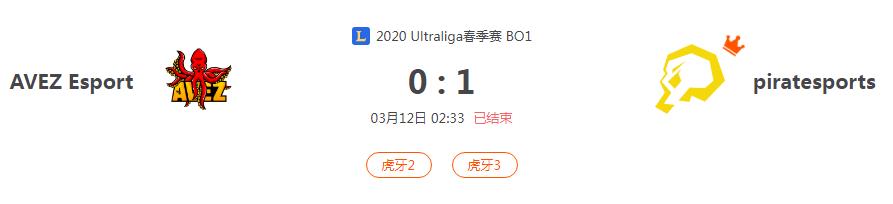 “2020Ultraliga春季赛AVEZ Esport VS piratesports比赛介绍