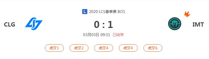 “2020LCS春季赛CLG VS IMT比赛介绍